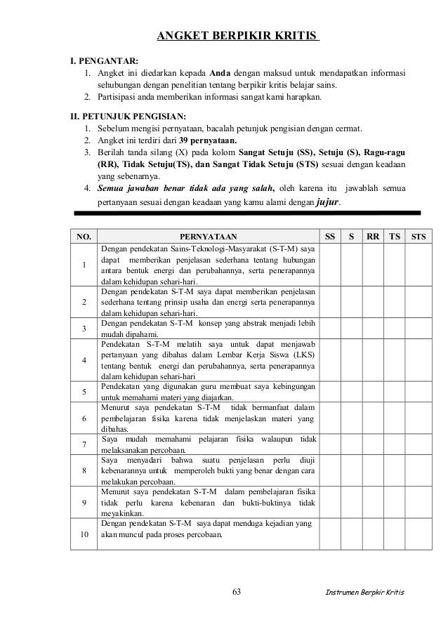 Contoh Instrumen Penelitian {{15}} - Contoh O