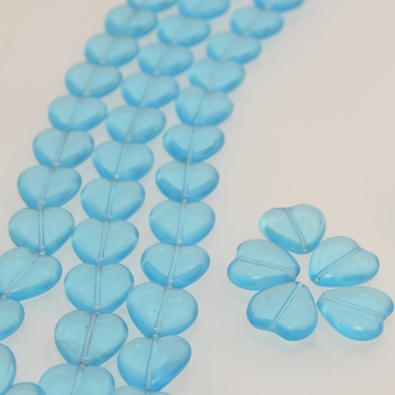 s43425 Flat Cut Tablet - 16 mm Beveled Flat Heart - Aqua (1)
