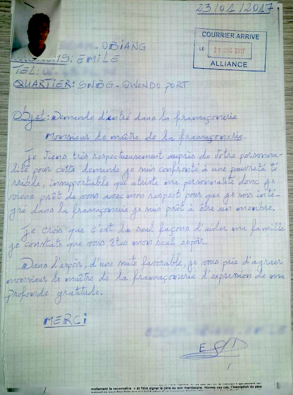 Lettre De Motivation Pour La Franc Maçonnerie  Exemple de Lettre