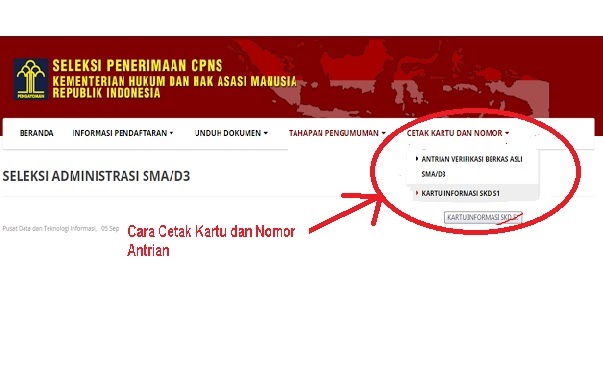 Cara Cetak Kartu Informasi Pelaksanaan SKD (S1) dan Nomor 