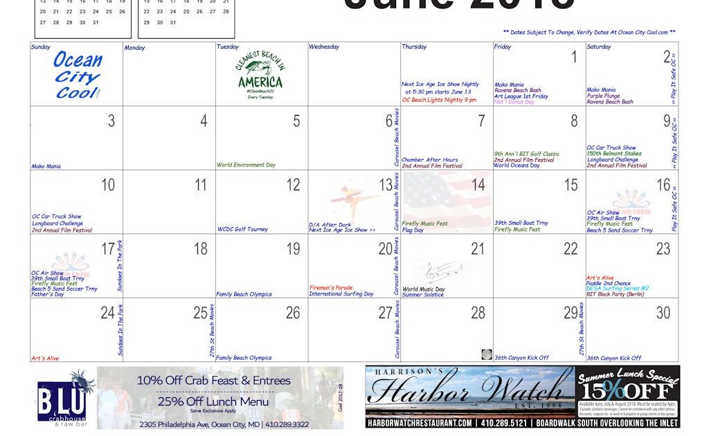 Ocean City Maryland Calendar Of Events Albert Alvarez