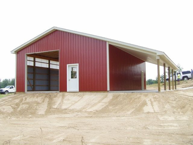 Dominic Shed: Pole barns with lean to