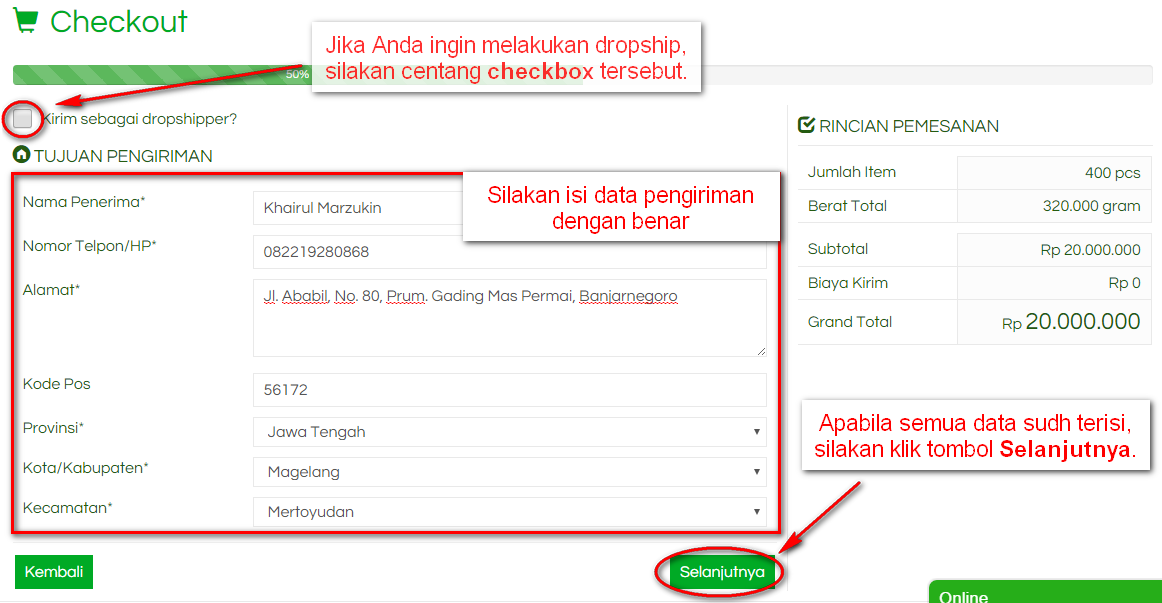 Contoh Invoice Jasa Pengiriman Barang - Contoh II