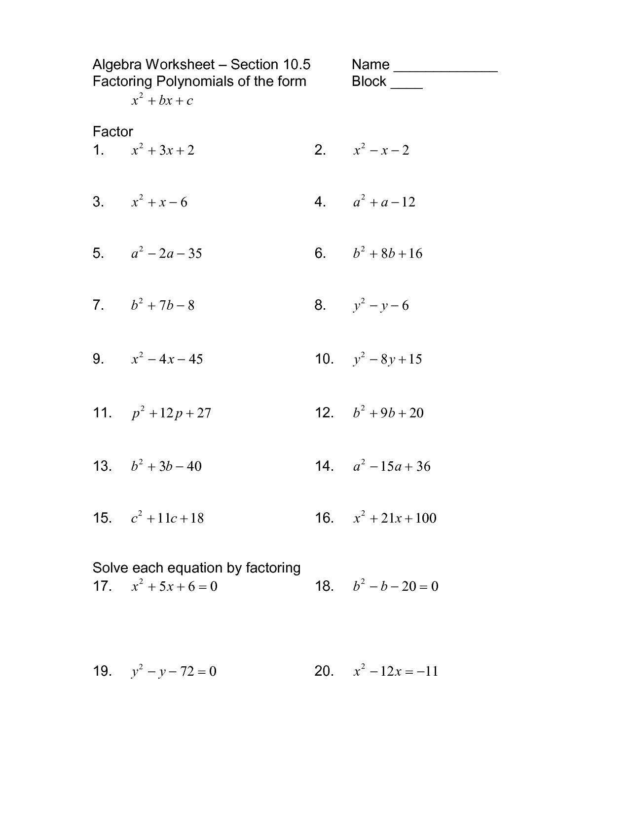 Addition Of Polynomials Worksheet With Answers operations with Throughout Operations With Polynomials Worksheet