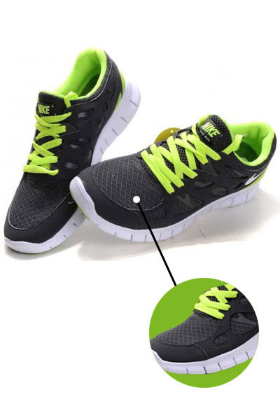 neon green and white sneakers