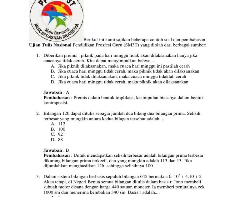 Soal Ppg Matematika Smk Pdf - Kumpulan Kunci Jawaban Buku