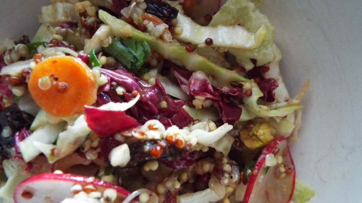 Vegan Winter Salad of Quinoa, Radicchio, Cabbage, Tart Cherries and ...