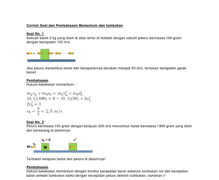 Contoh soal teori tumbukan