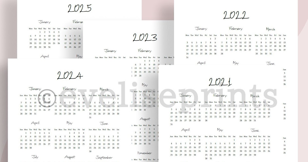 2021 2024 Calendar 2022 2024 Three Year Calendar Free Printable Pdf