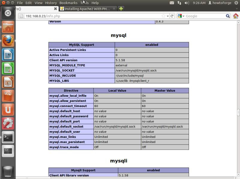 Cài đặt Apache2 với PHP5 và hỗ trợ MySQL trên Ubuntu 11.10 (LAMP)