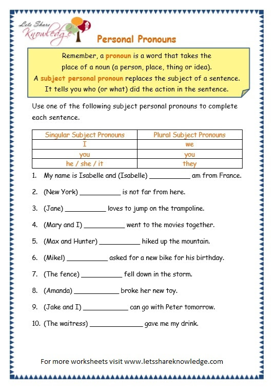 personal-pronouns-exercises-for-grade-6-exercise