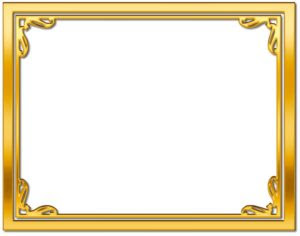 frame gold png printable Certificate of Achievement 300x236