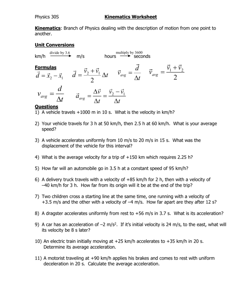 kinematic-equations-worksheet-answers