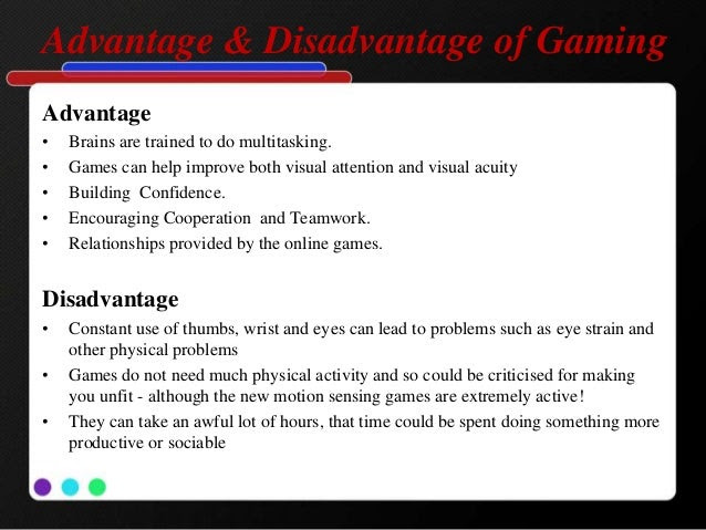 video games essay advantages and disadvantages