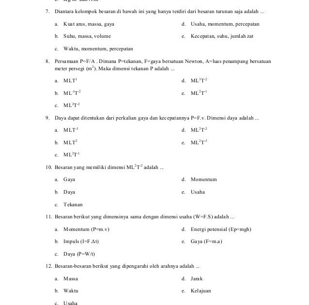 Contoh Soal Uas Fisika Kelas 10 Semester 2