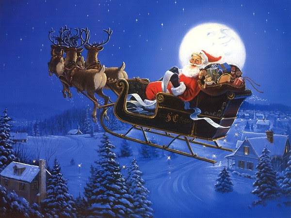 Nature Scenery: Paysage De Noel Avec Pere Noel
