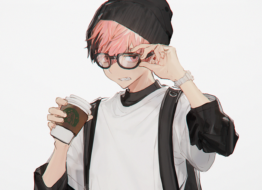 Aesthetic Anime Boy Black Hair Glasses