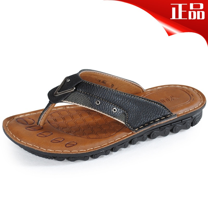 Waterproof Leather Flip Flops For Men ~ Men Sandals