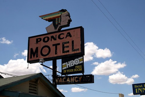 ponca motel neon sign