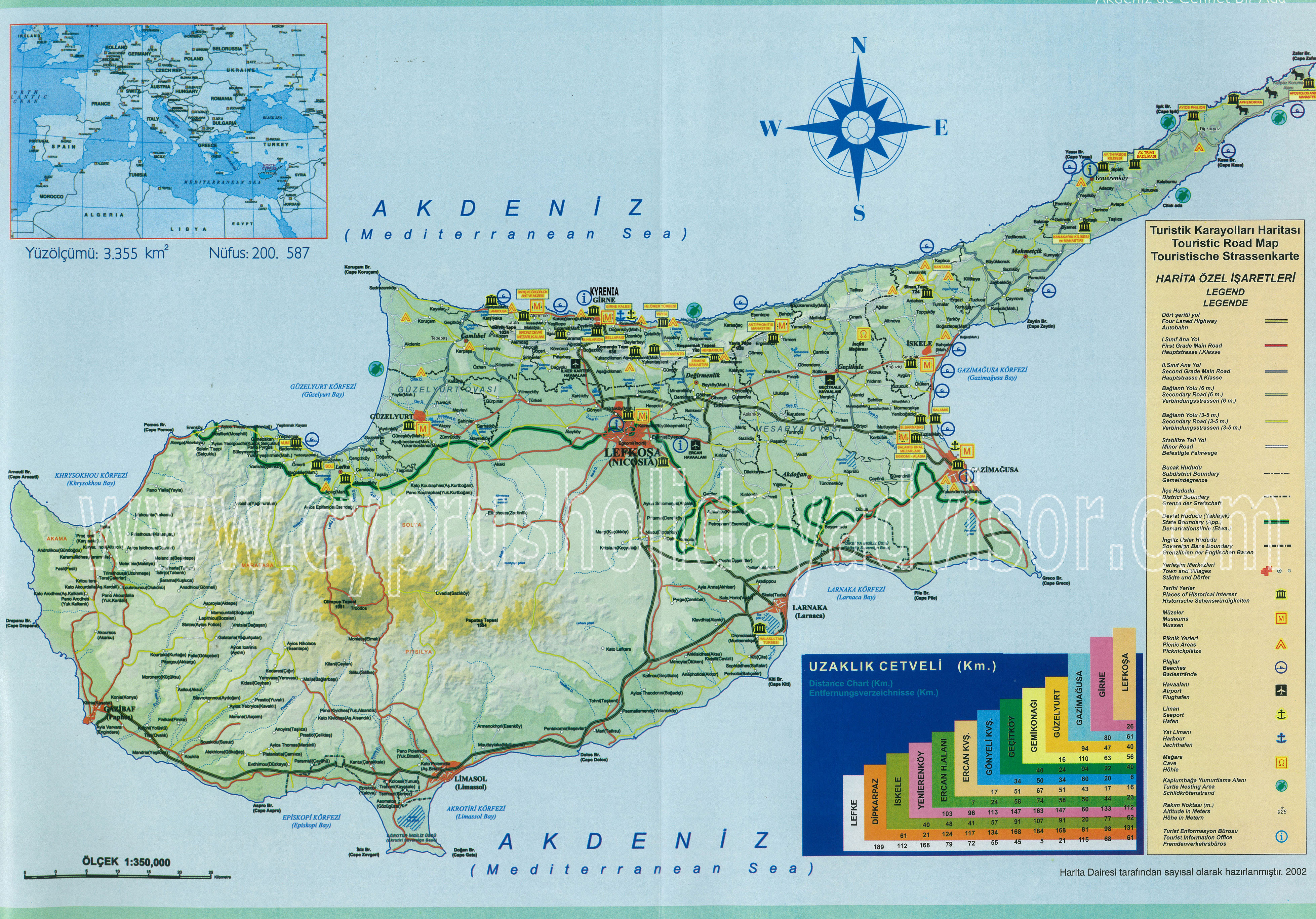 Cipar Karta Europe | Gorje Karta