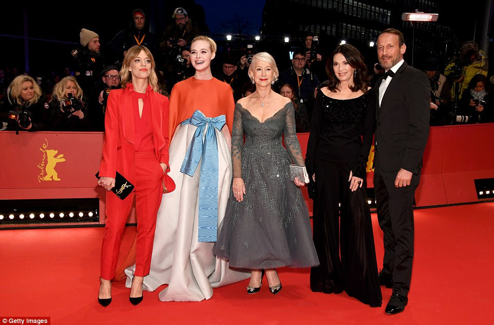 Group shot: (L-R) Heike Makatsch, Elle Fanning, Helen Mirren, Iris Berben and Wotan Wilke Moehring