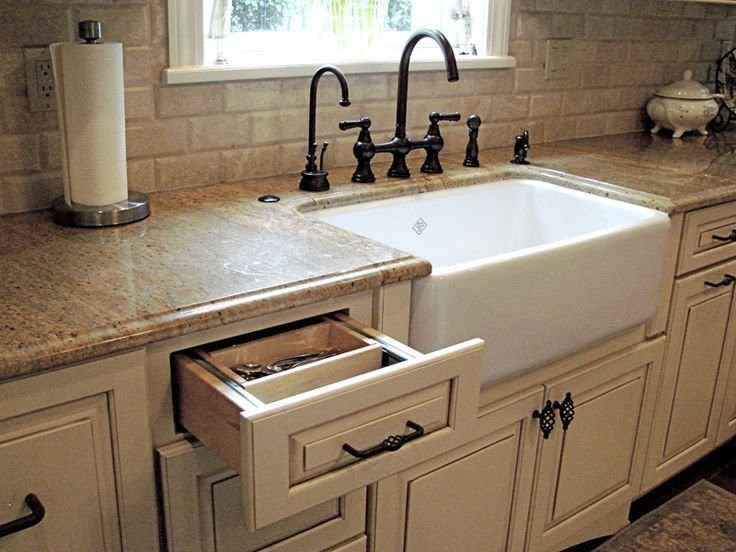kitchen with farmers sink