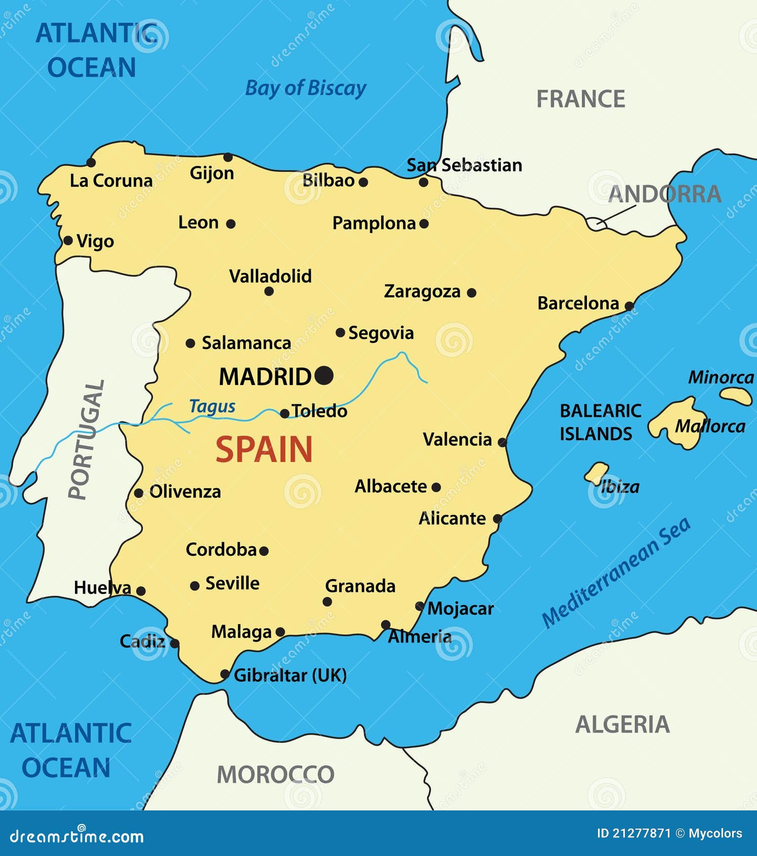 Spanien Karte - Spanienkarte: große interaktive Karte von Spanien