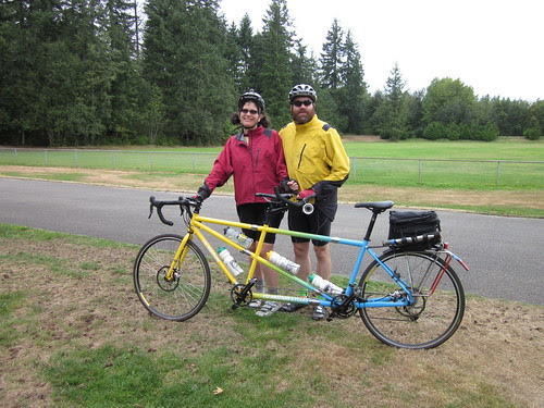 Claire and David and their shiny new tandem