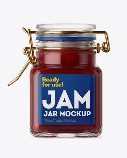 Download 100ml Glass Cherry Jam Jar With Clamp Lid Psd Mockup Yellowimages Mockups