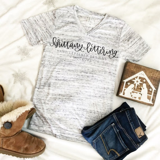Bella Canvas 3005 White Marble Unisex T-Shirt Flat