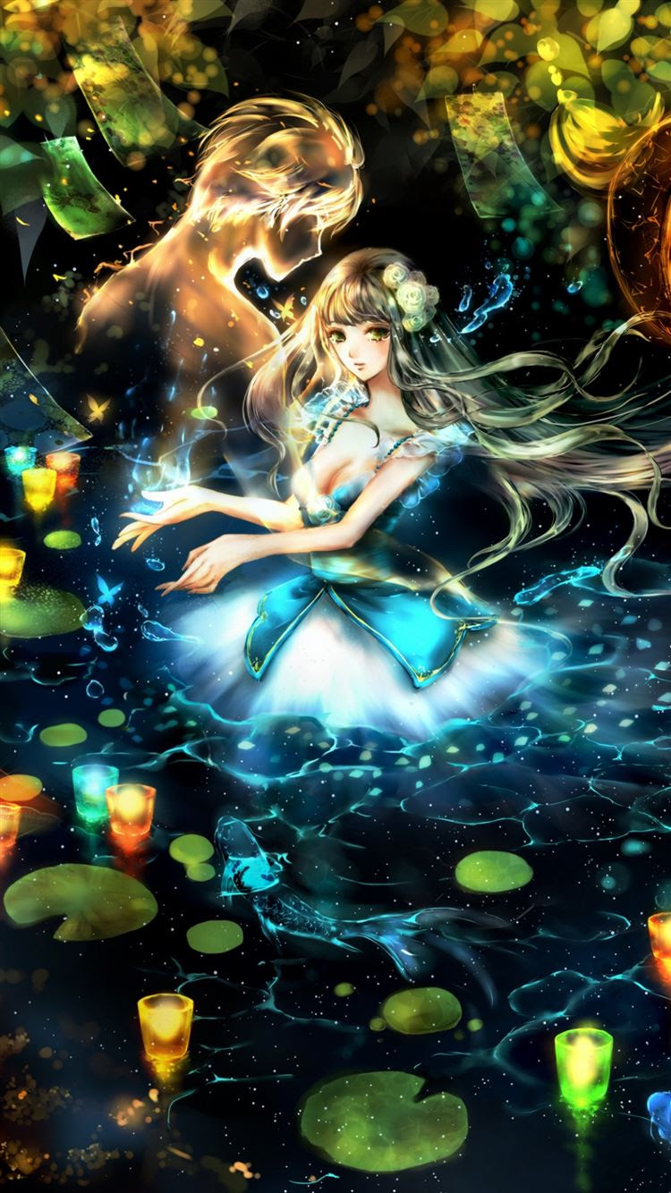 Girl Anime Art Boy Dream Glow iPhone 7 Wallpaper Download ...
