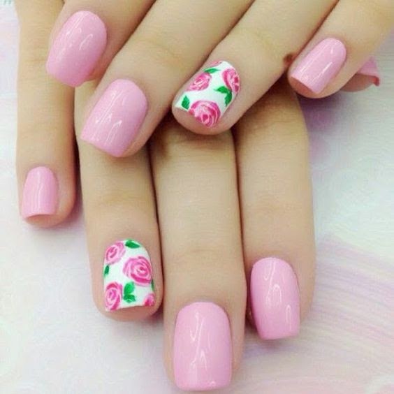 Uñas Decoradas Fucsia Con Blanco ~ Mayumi's Blogs