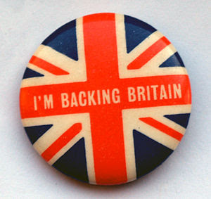 English: 'I’m Backing Britain' campaign badge ...