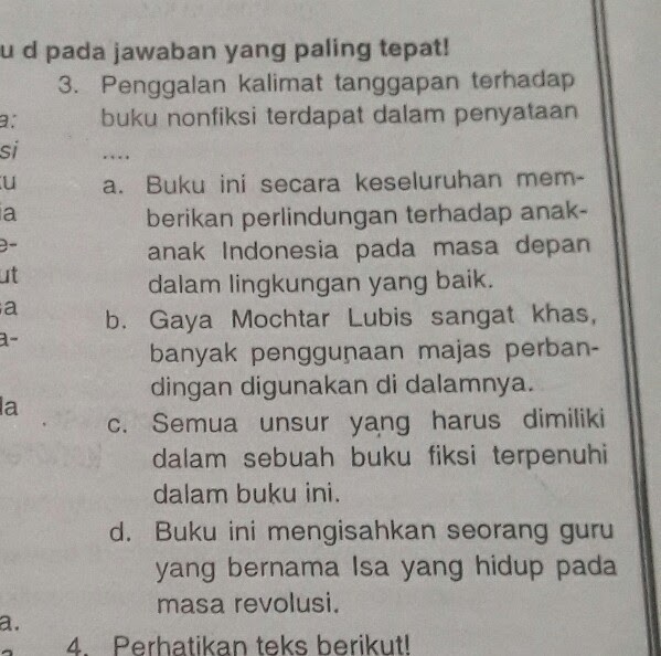 Kalimat Yang Mengungkapkan Penggalan Resensi Buku Non Fiksi Adalah Tugas Sekolahku