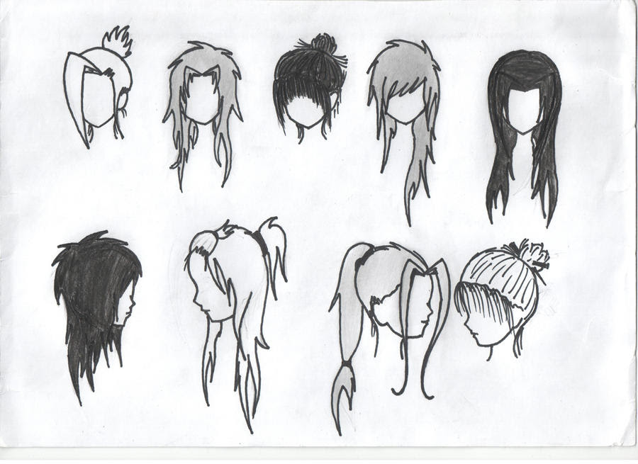 Manga Girl Hair Drawing