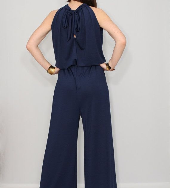 Plus Size Navy Blue Jumpsuit For Wedding Guest / Pin by Alexandra ...