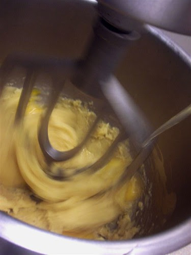Eggs being added to Eclair batter