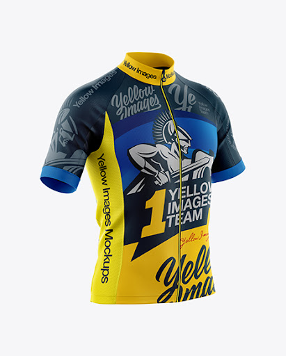 Download Free Men's Full-Zip Cycling Jersey Mockup - Half Side View ...