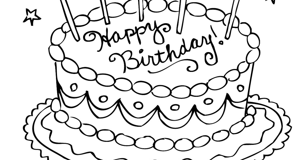 15 Coloring Pages Birthday Cake with Candle | Top Free Printable