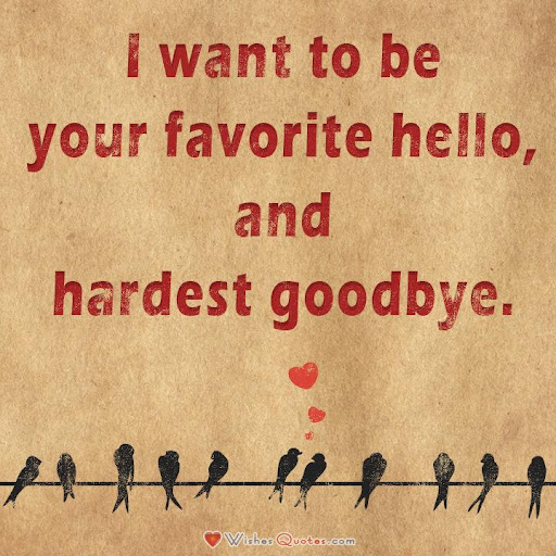 I want to be your favorite hello, and hardest goodbye.