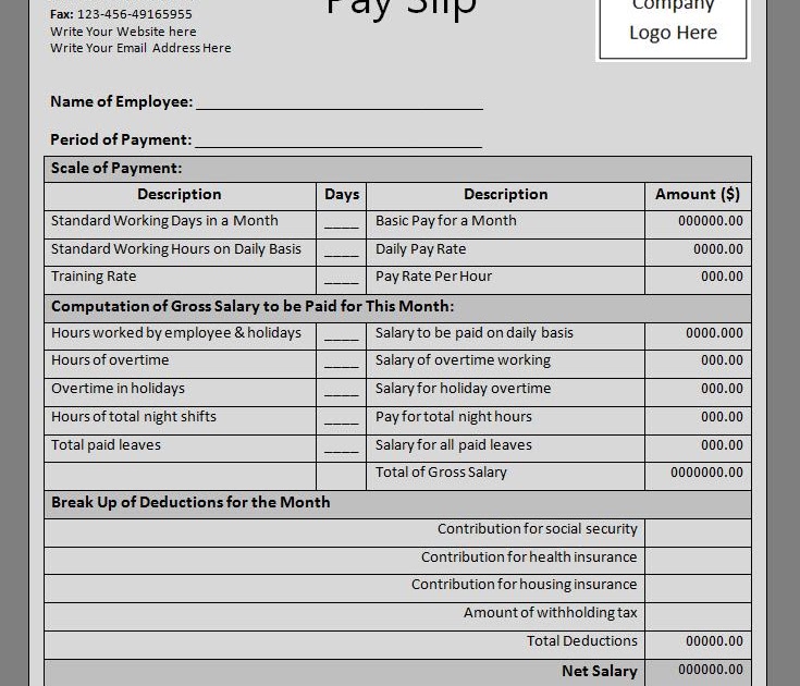 Malaysia Payslip Template Free Download Excel Templates Salary Slip