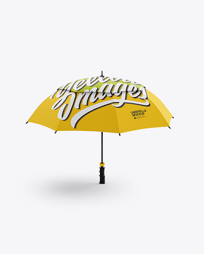 Download Free Open Double Umbrella Mockup - Front View (PSD)