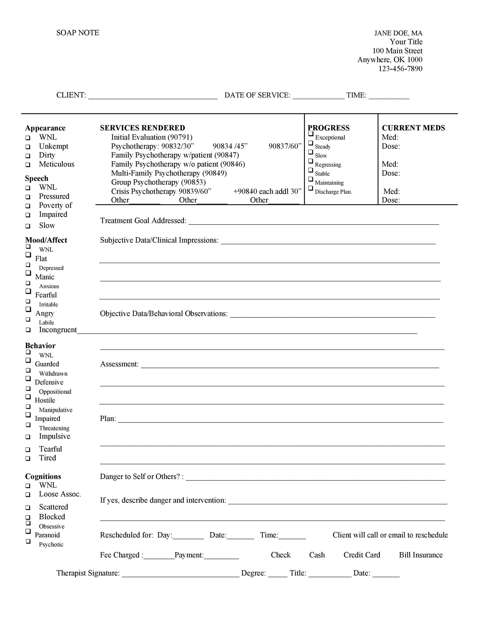 Icu Progress Note Template PDF Template