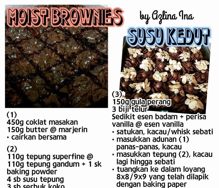 Brownies cookies azlina ina