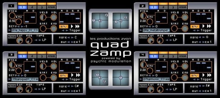 Quad Zamp free VST plugin by Zvon.