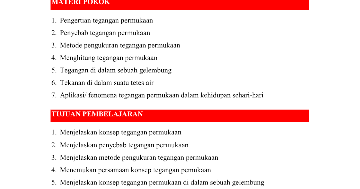 7 Soal Untuk Materi Fisika Tentang Tegangan Permukaan - Pendidikan Siswa