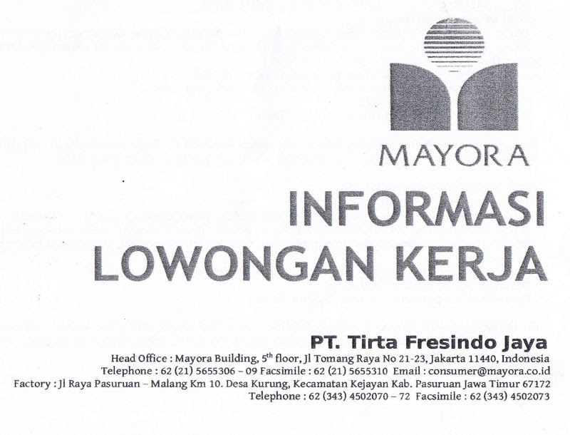 Alamat Pt Tirta Fresindo Jaya Pasuruan - Berbagai Alamat