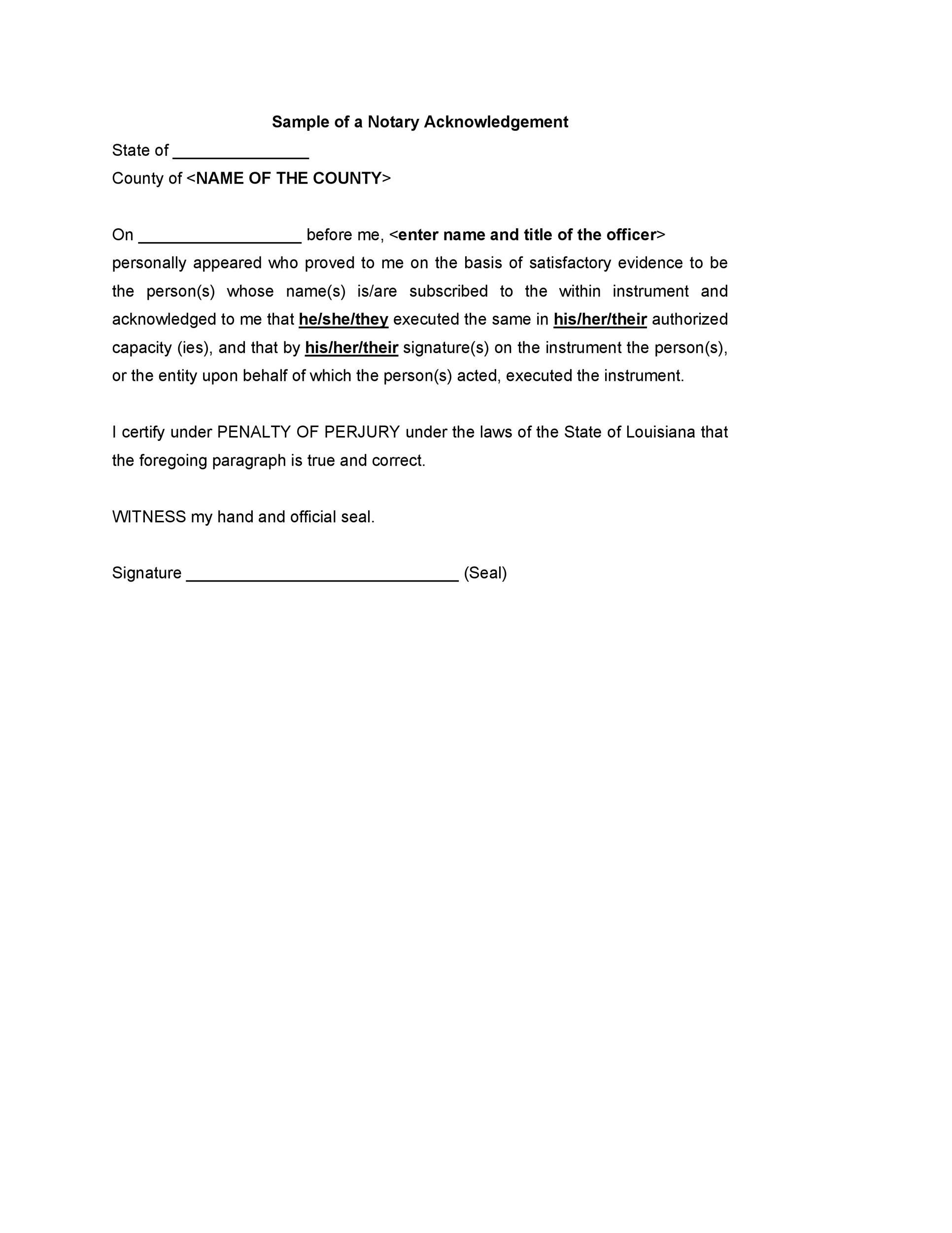 acknowledgment of notice of assignment