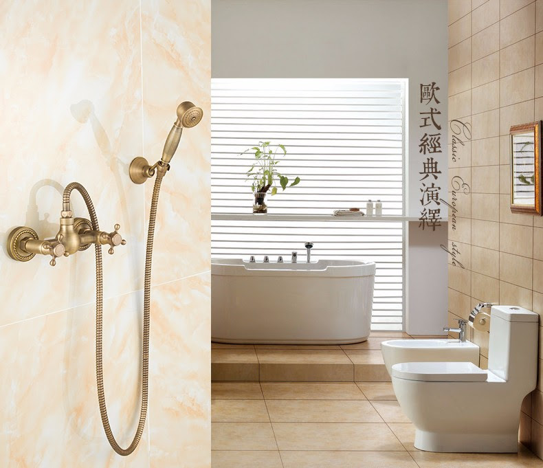 Shower Faucets Wall Mount Bathroom Faucet Showr Head Antique Mixer