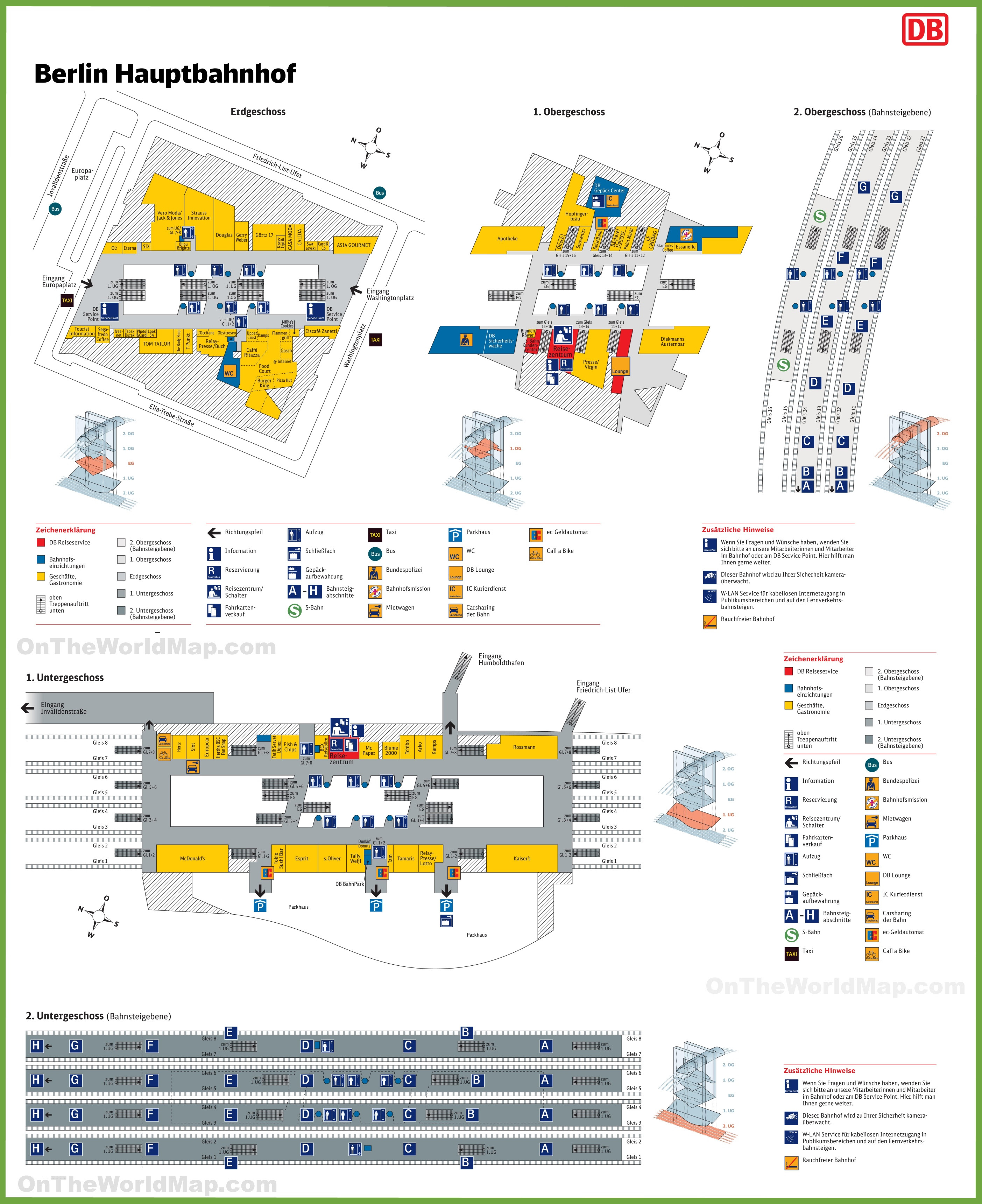 Karte Berlin Hauptbahnhof | Rurradweg Karte